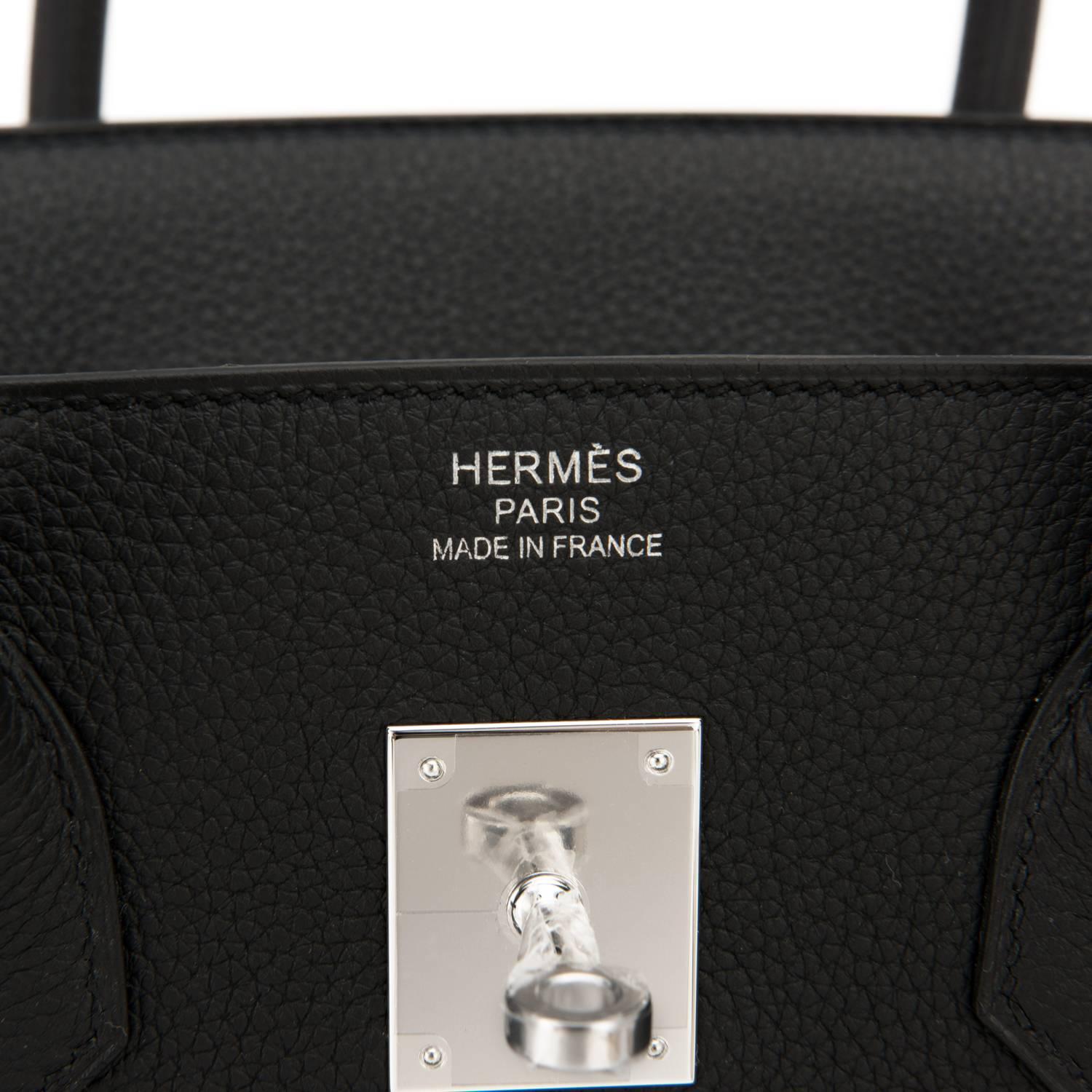 Hermes Limited Edition Black Verso 35cm Birkin Blue Agate VIP 5