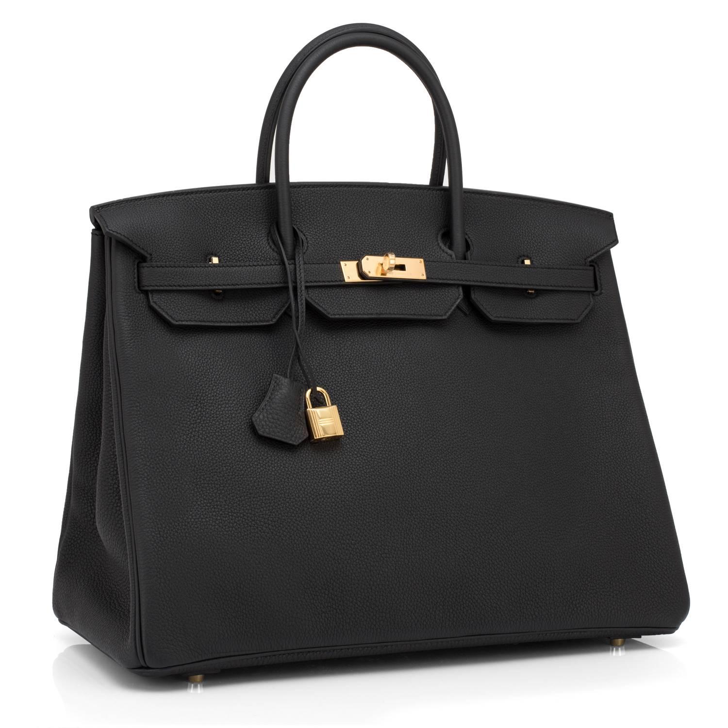 Hermes Black Togo 40cm Birkin Gold Hardware GHW Power Birkin
Brand New in Box. Store fresh. Pristine Condition (with plastic on hardware).
Just purchased from Hermes store; bag bears new interior X stamp.
Perfect gift! Comes with lock, keys,