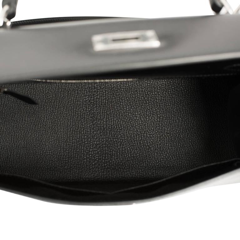 X Stamp Unicorn Hermes Black Box Kelly 28cm Sellier Palladium Hardware