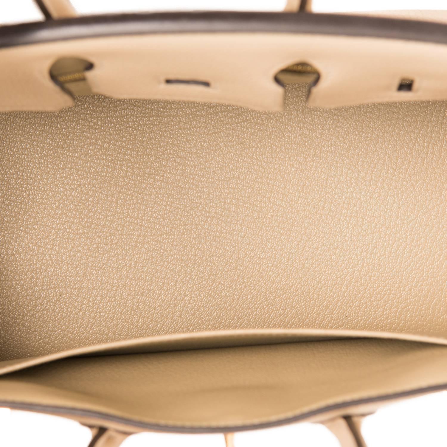 Hermes Trench Beige Khaki Birkin 25cm Togo Gold Hardware Frühling! Damen