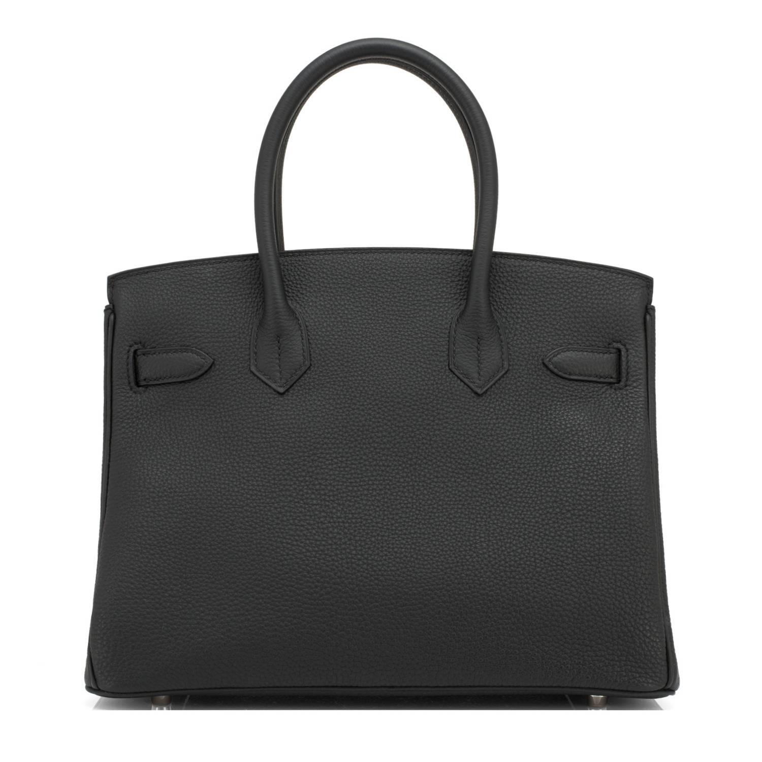 Hermes Black 30cm Togo Birkin Bag Palladium Hardware In New Condition In New York, NY