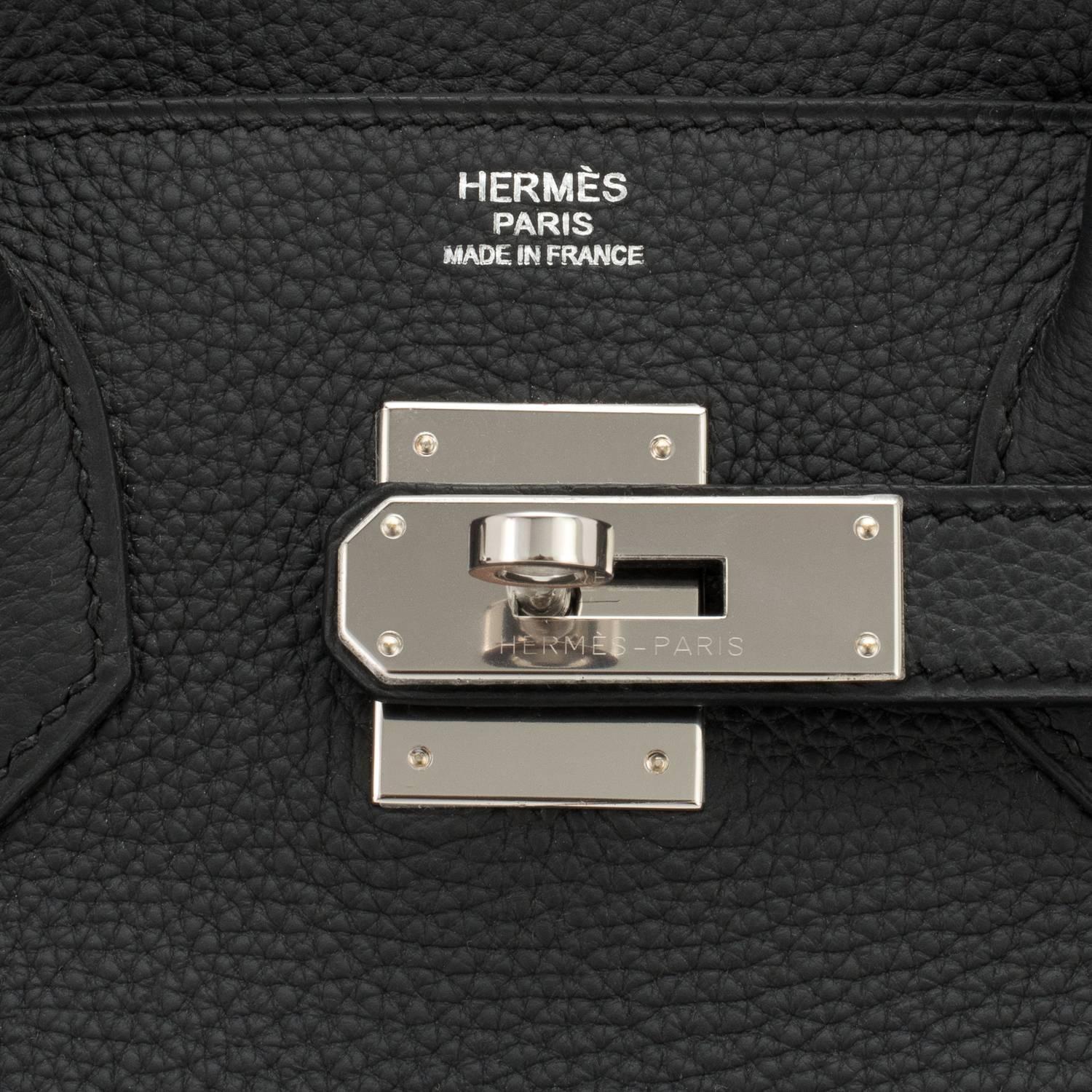 Hermes Black 30cm Togo Birkin Bag Palladium Hardware 4