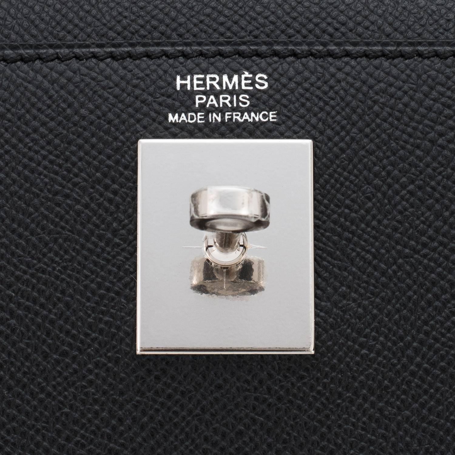 Fashionista Hermes Jet Black 32cm Epsom Sellier Kelly Palladium Hardware 4
