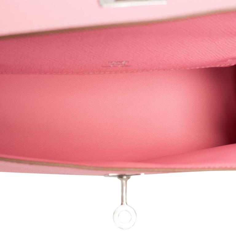 Hermes Rose Confetti Epsom Pink Pochette Cut Clutch Kelly Bag at ...