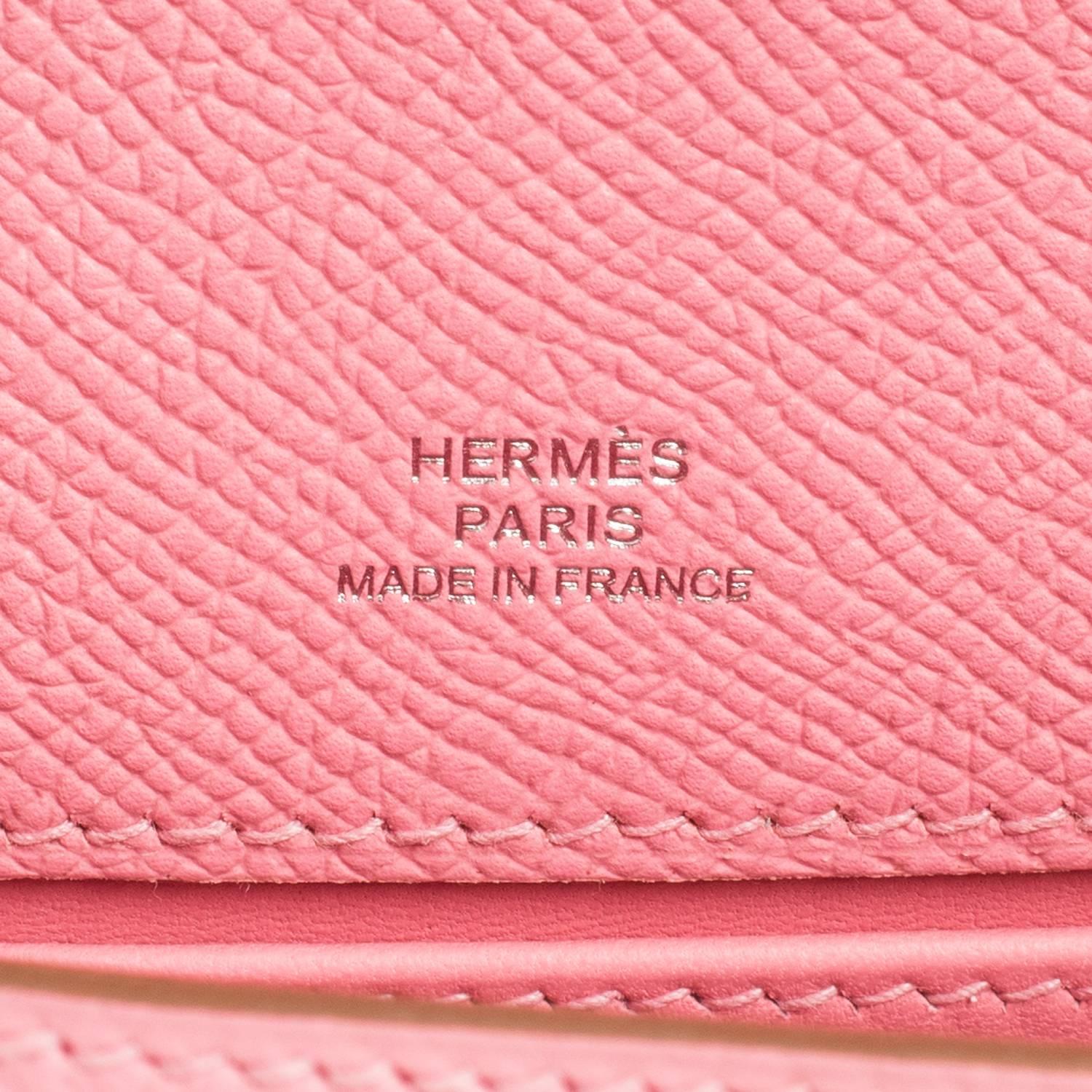 Women's Hermes Rose Confetti Epsom Pink Pochette Cut Clutch Kelly Bag  