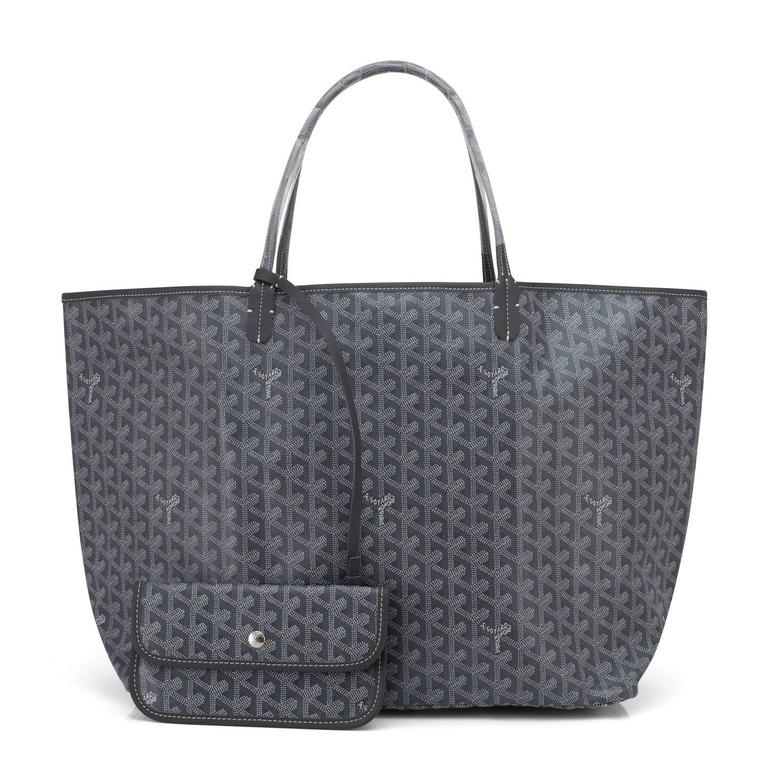 Goyard Saint Louis GM Grey Chevron Tote Bag Chic at 1stdibs