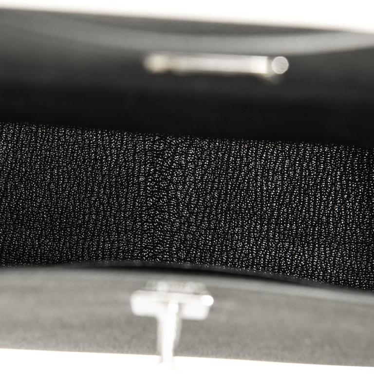 Hermes Jet Black 25cm Epsom Sellier Palladium Jewel Kelly Bag 2