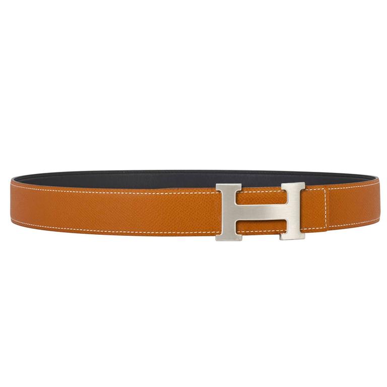 Hermes Gold and Black Reversible Two Colors 32mm H Belt Kit Silver ...