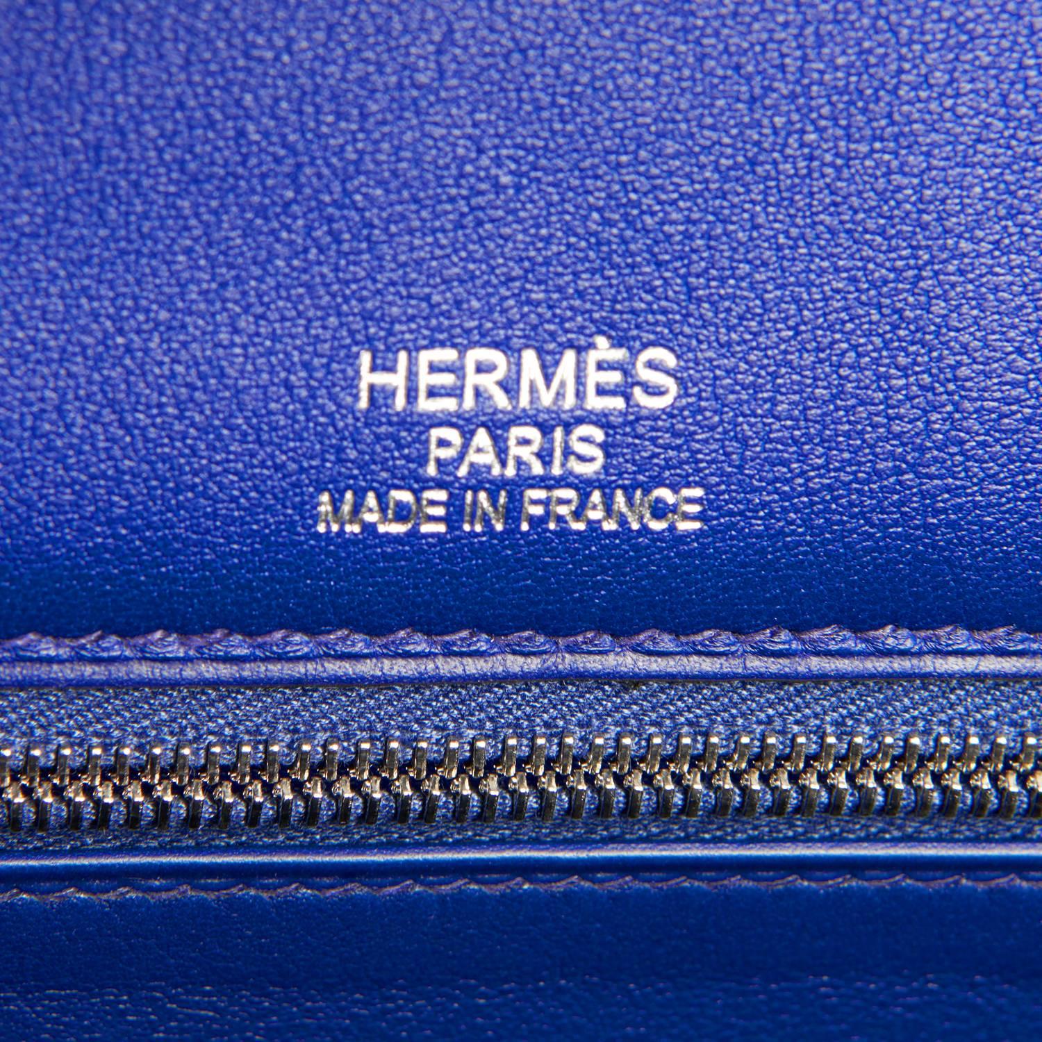 Hermes Blue Sapphire Ghillies Swift Criss Cross Ecru Graphite Toile 35cm Birkin 4
