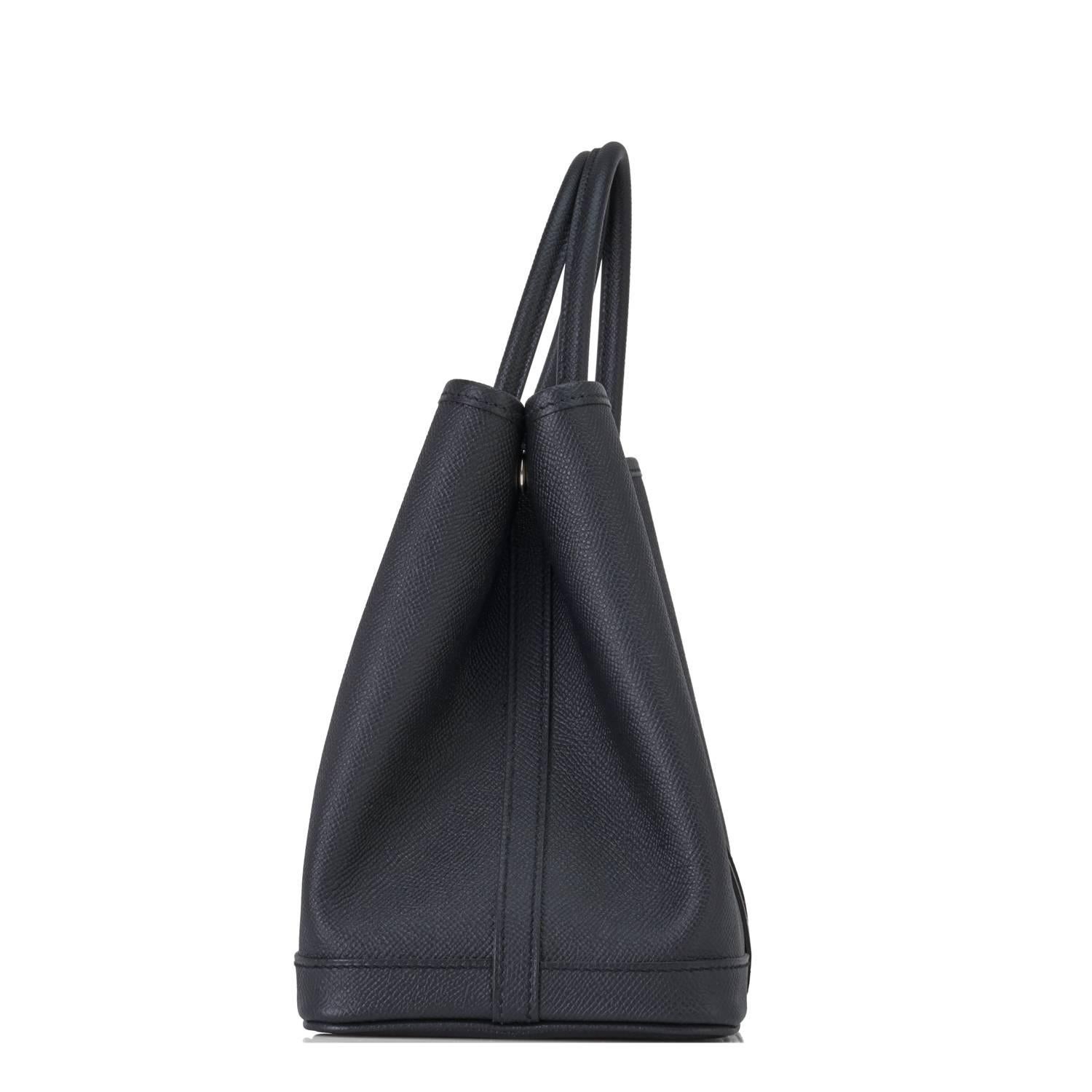 Hermes Black TPM Epsom Garden Party Tres Petite Modele Tote Bag 30cm Rare
Brand New in Box.  Store fresh. Pristine condition.
Perfect gift! Comes with Hermes sleeper and signature orange box.
Hermes Garden Party in Black Epsom is an uber elegant