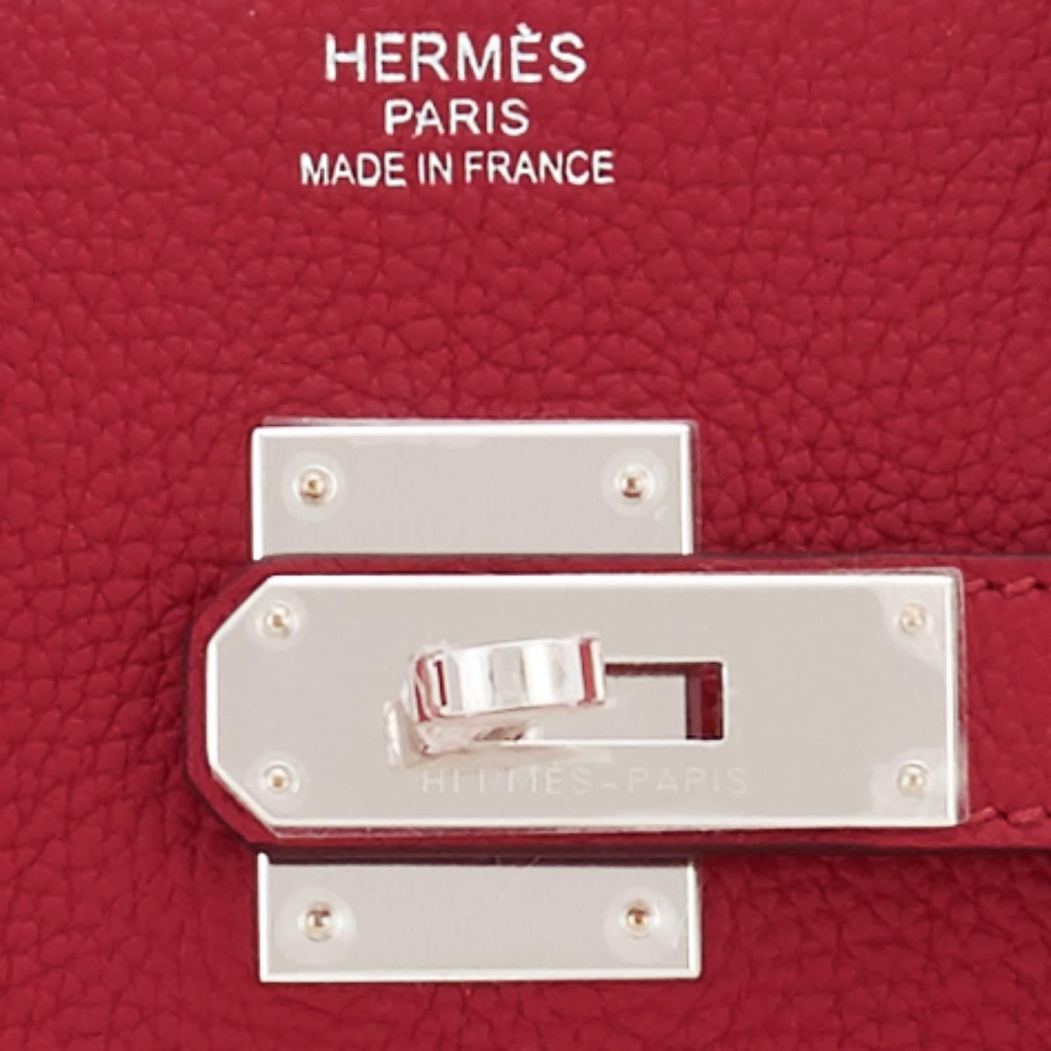 Hermes Rouge Grenat 35cm Birkin Togo Garnet Red Palladium Hardware Sophisticated 3