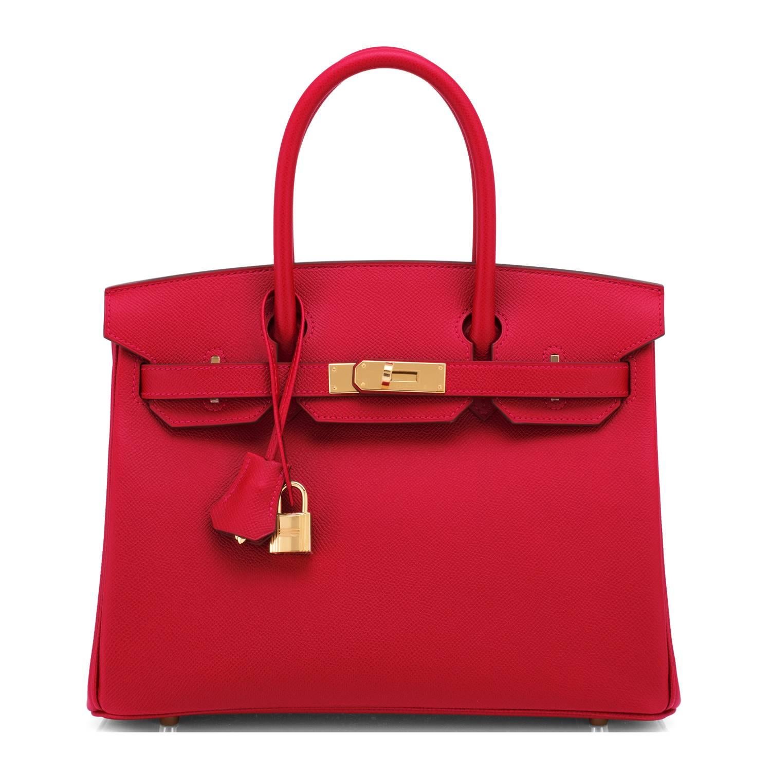 Hermes Rouge Casaque 30cm Birkin Red Epsom Gold Hardware Gorgeous  In New Condition In New York, NY