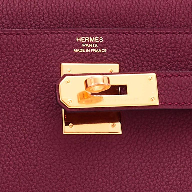 Hermes Kelly 28 Rose Rouge Vif Togo Gold Hardware - Vendome Monte Carlo