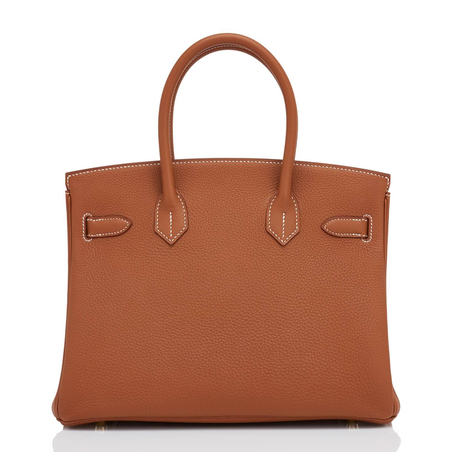 Hermes Gold 30cm Camel Tan Togo Birkin Gold Hardware Classic In New Condition In New York, NY