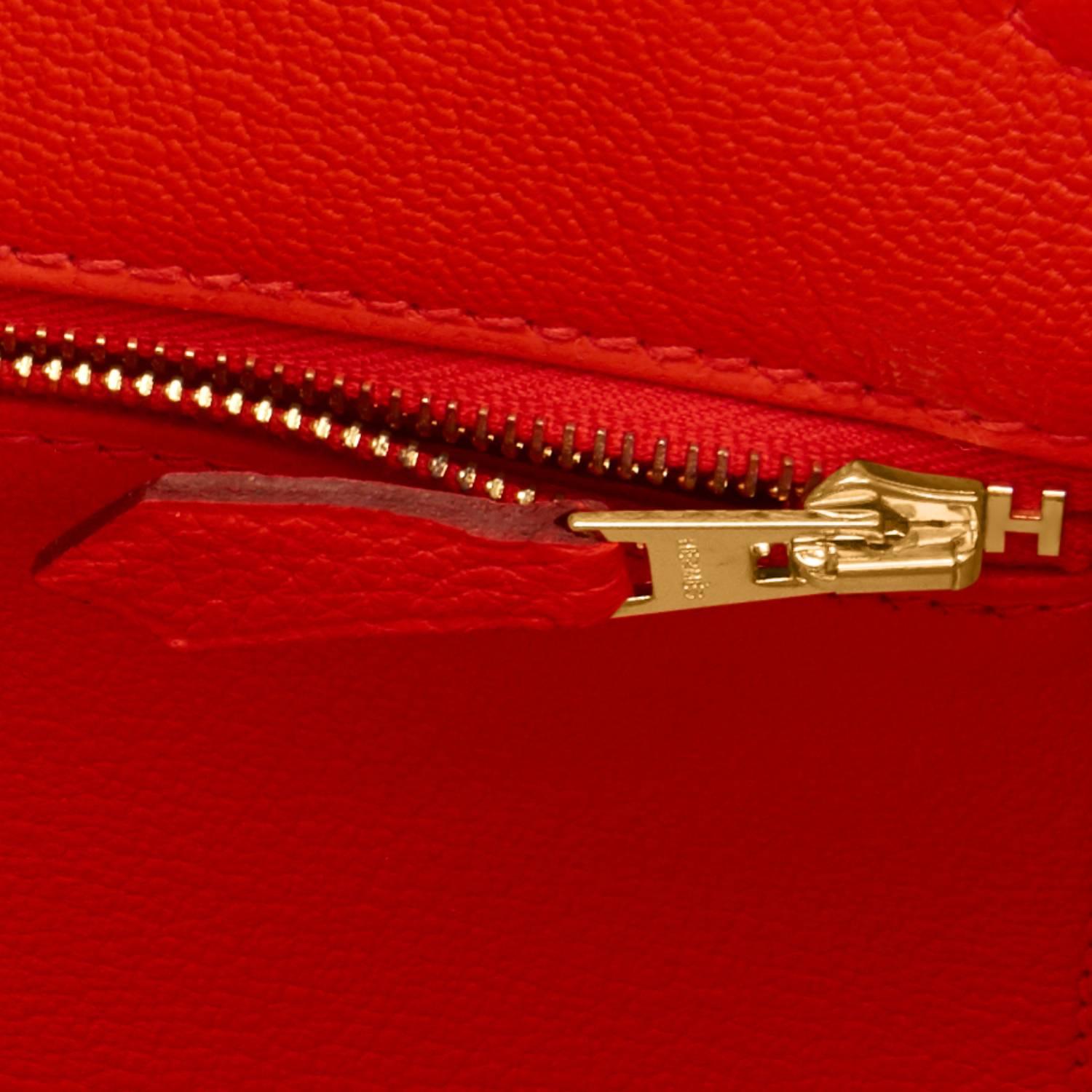 Hermes Capucine Orange Red 35cm Togo Birkin Gold Hardware  3