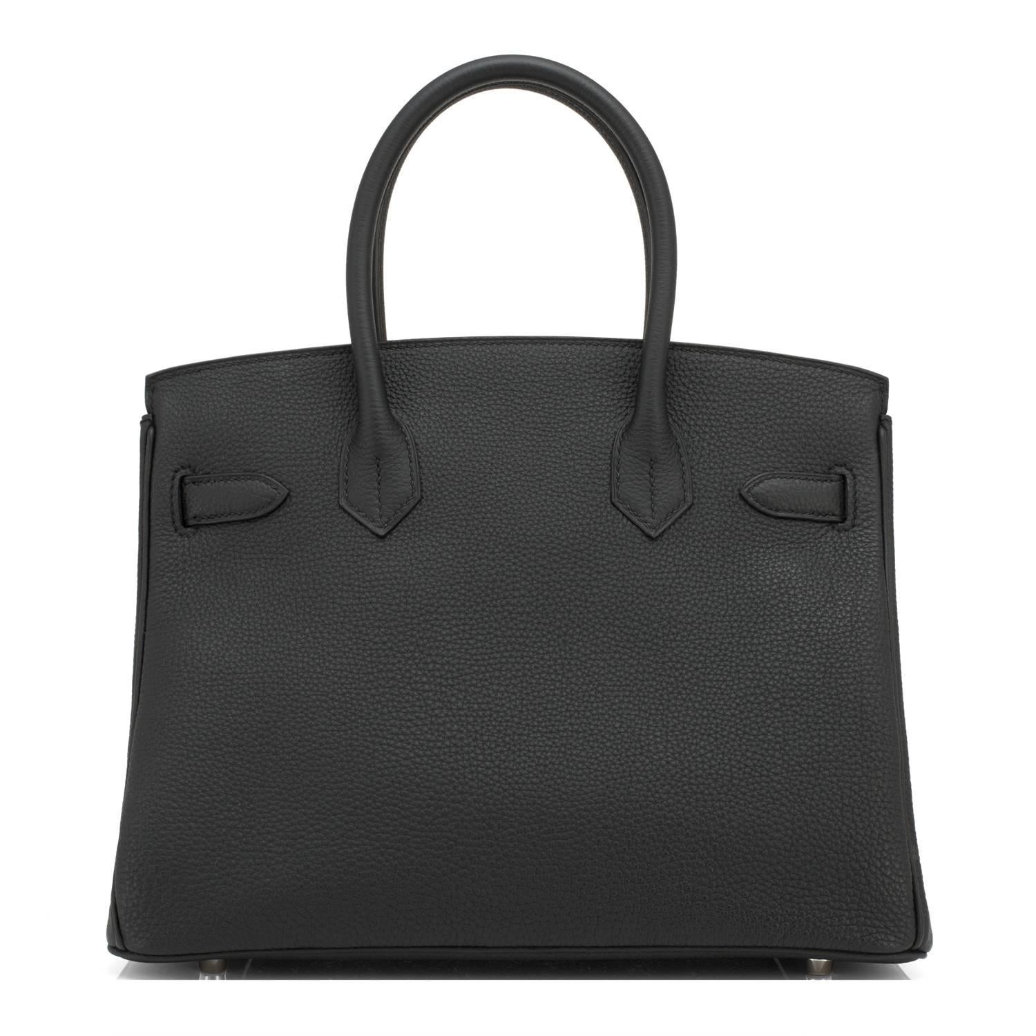 Hermes Black 30cm Birkin Togo Palladium Hardware Bag   In New Condition In New York, NY