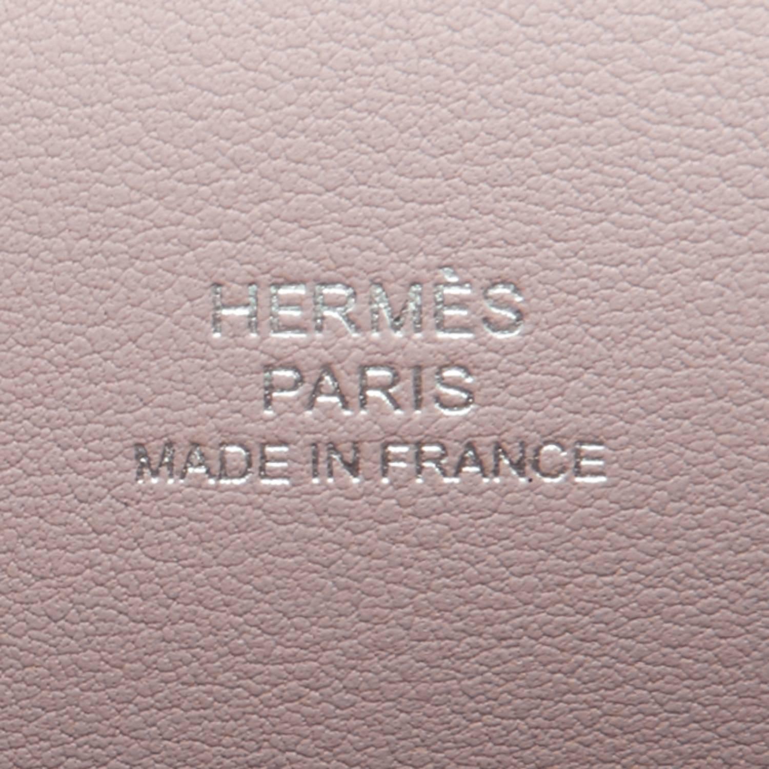 Women's Hermes Glycine Kelly Pochette Swift Clutch Bag Palladium Hardware Spring
