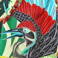 Hermes Ex Libris En Kimonos Cashmere Silk Shawl Scarf GM Vert RARE