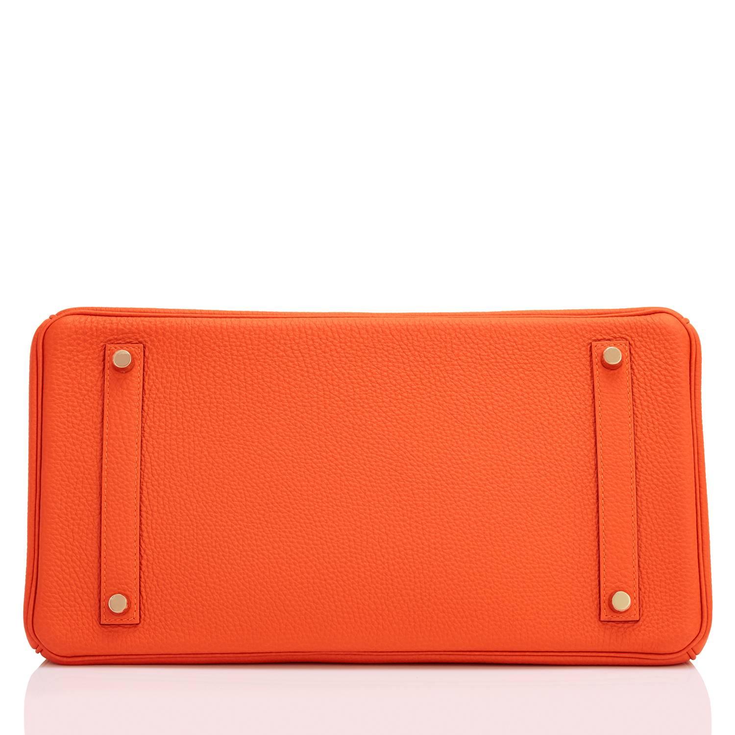 Hermes Classic Orange 35cm Birkin Bag Gold Hardware  2