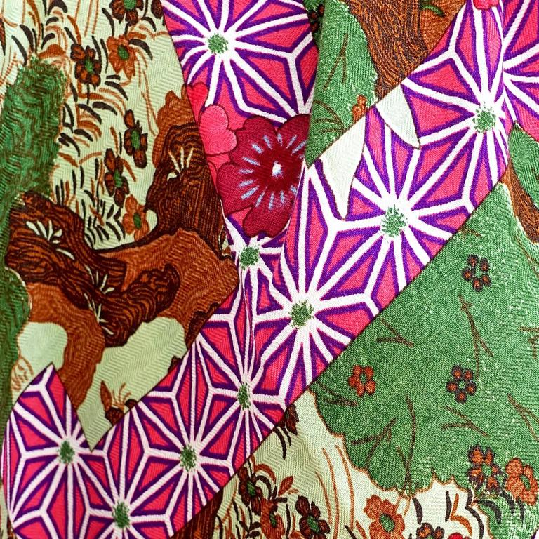 Hermes Ex Libris En Kimonos Cashmere Silk Shawl Scarf GM Prune Rose Violet RARE 2