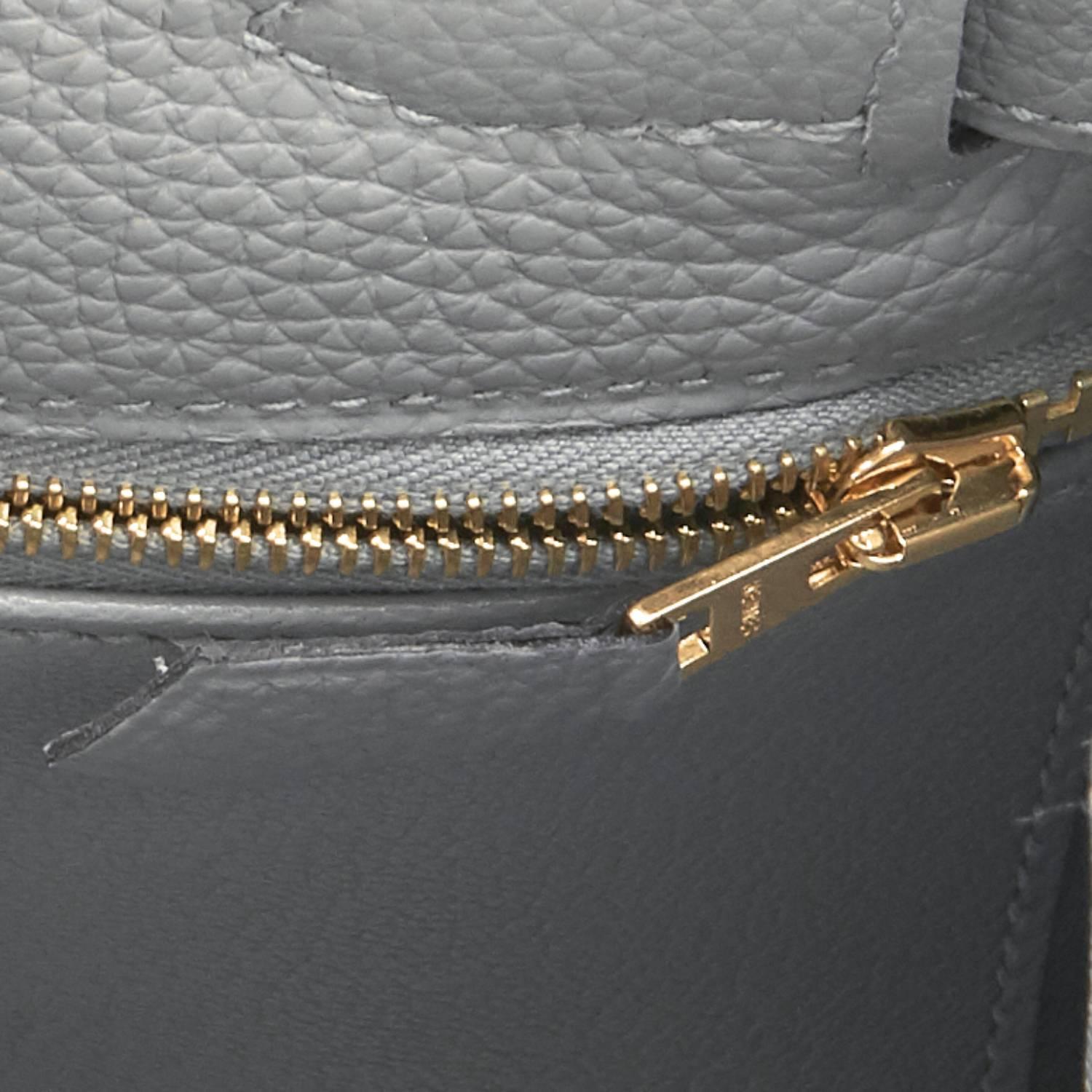 Hermes Gris Mouette 28cm Kelly Bag Togo Grey Gold Hardware 1