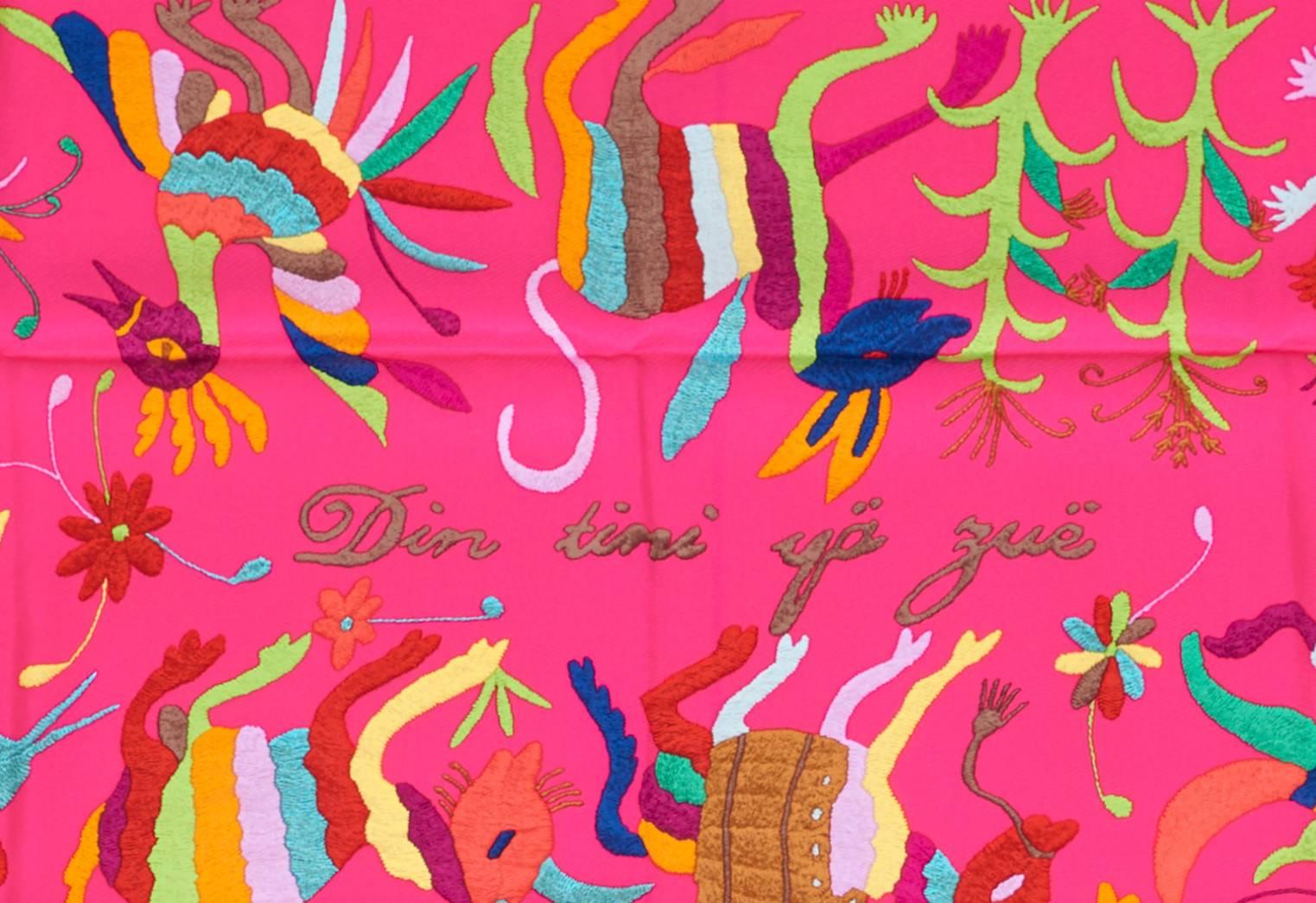 pink hermes scarf