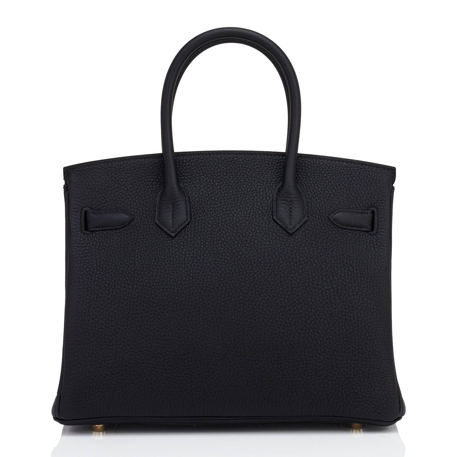 Hermes Black 30cm Birkin Bag Togo Gold Hardware Chic  1