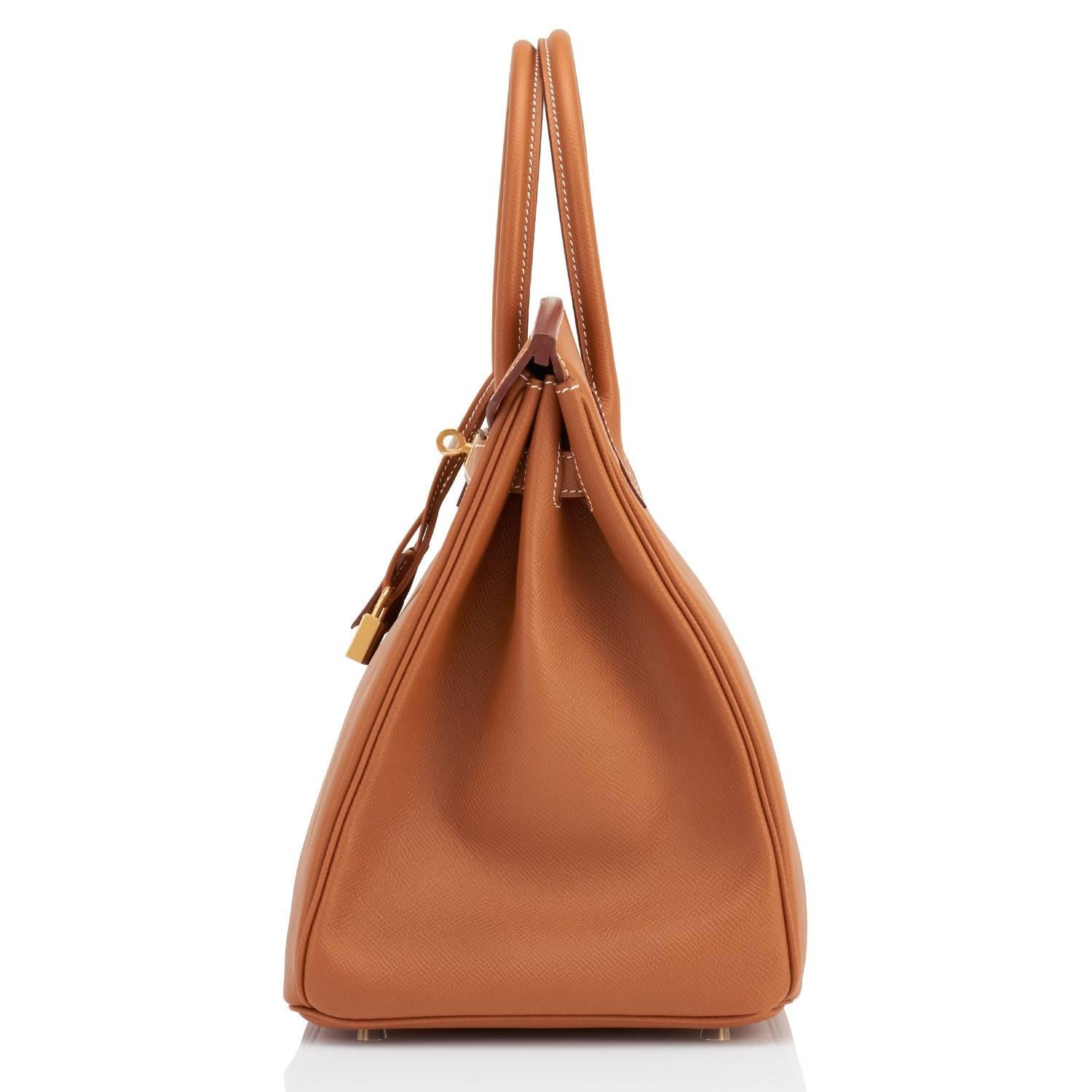 Hermes Gold Camel Tan Birkin Epsom 35cm Gold Hardware Rare Leather In New Condition In New York, NY