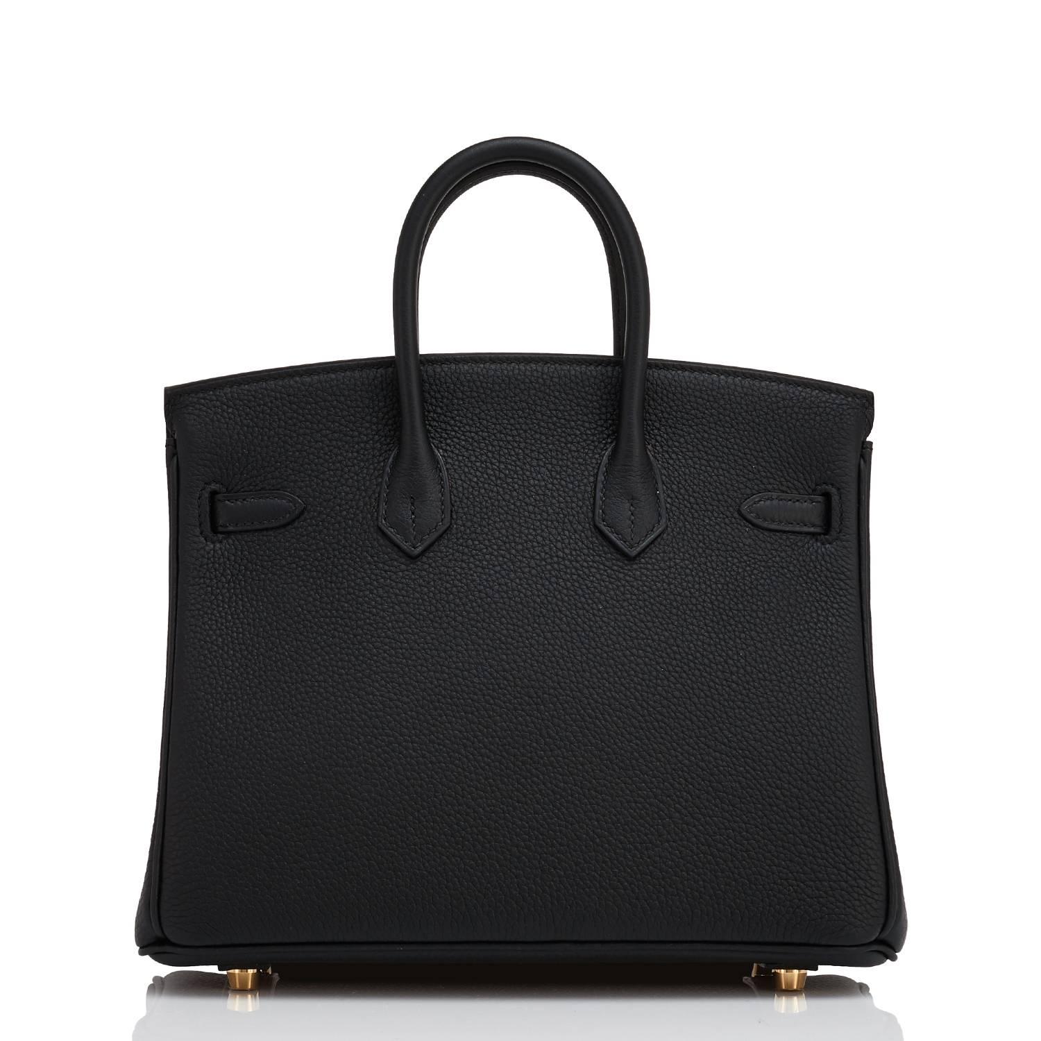 Hermes Black Baby Birkin 25cm Togo Gold Hardware Jewel In New Condition In New York, NY