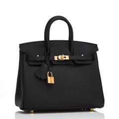 Hermes Black Baby Birkin 25cm Togo Gold Hardware Jewel