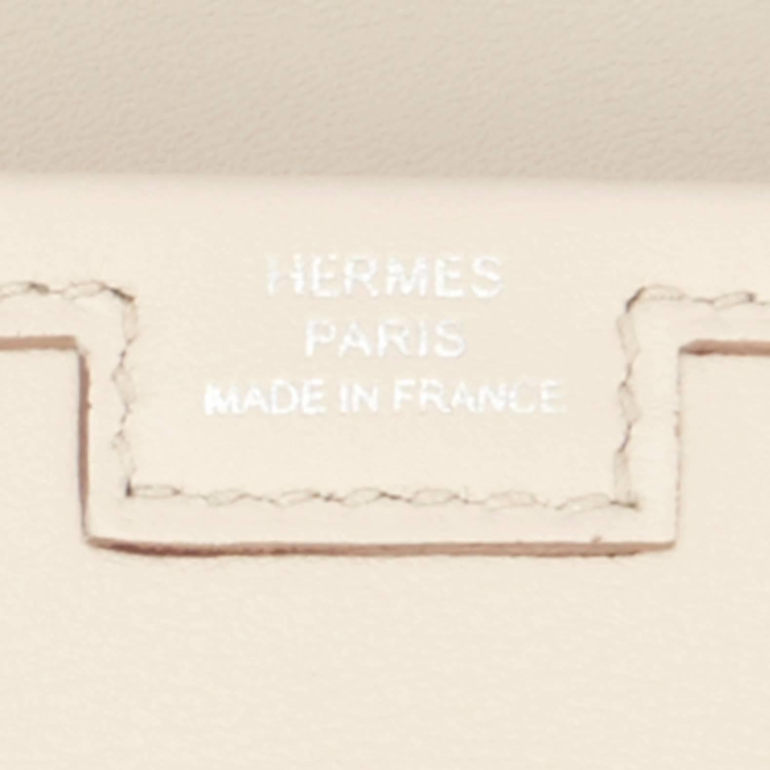 Hermes Beton Jige Elan 29cm Swift Off White Clutch Bag  1