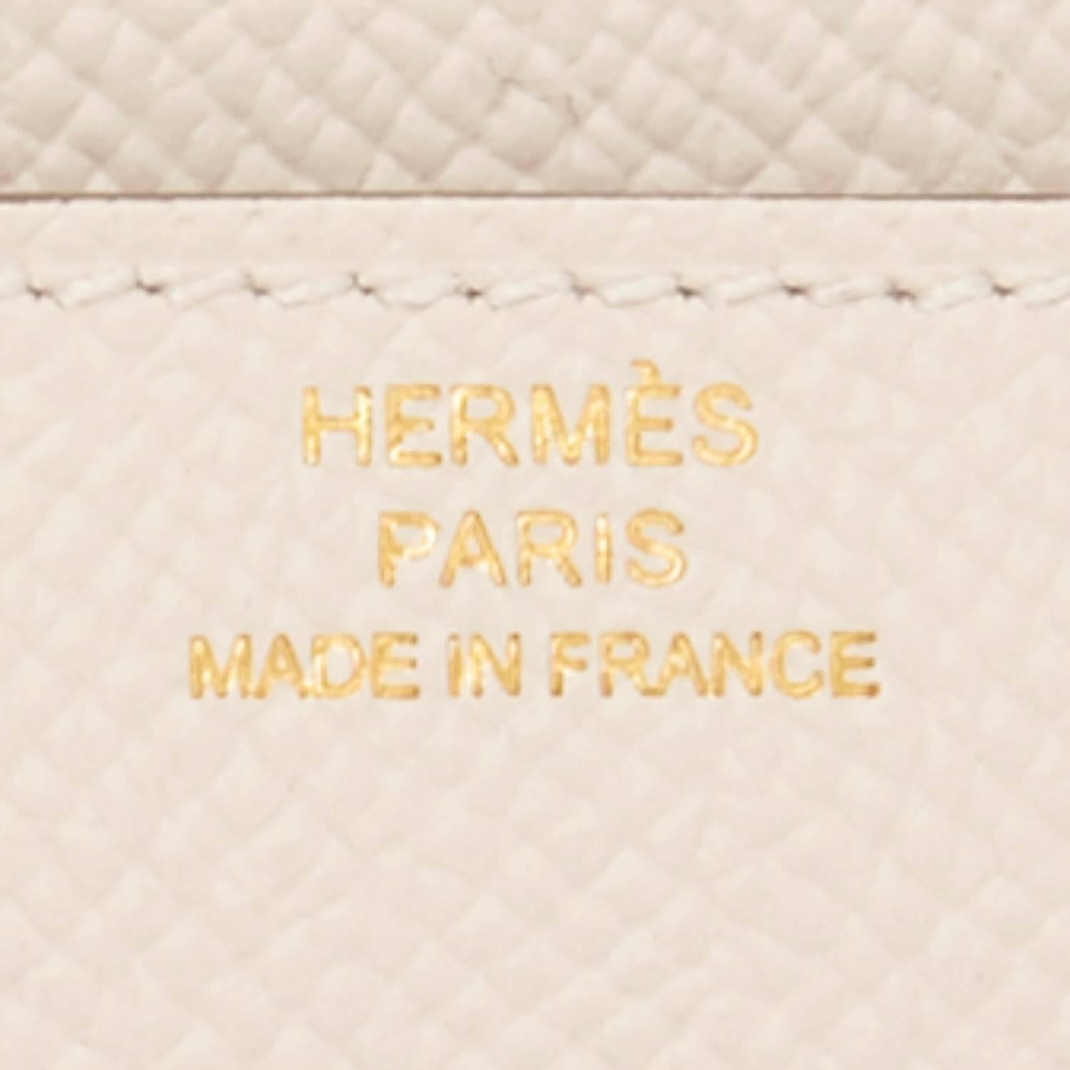 Hermes Craie Off White Constance Wallet Clutch Rose Gold Hardware 1
