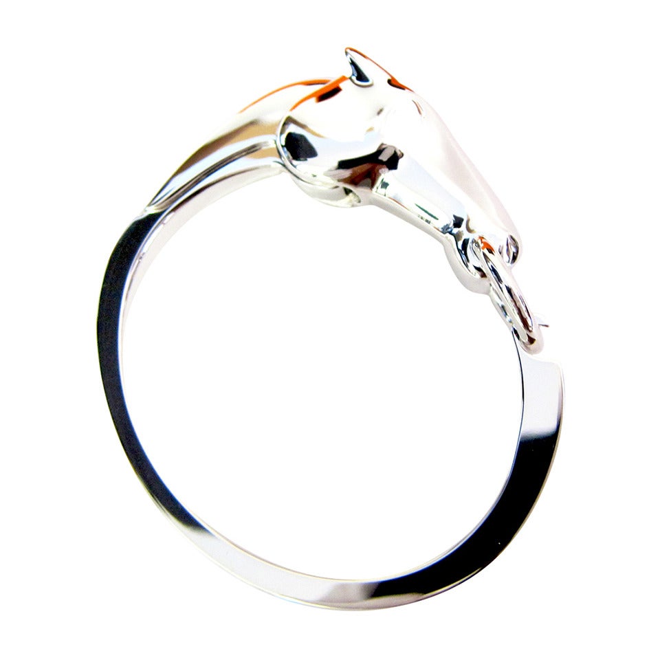 Hermes Galop Horse Solid Silver PM Armband Short Iconic