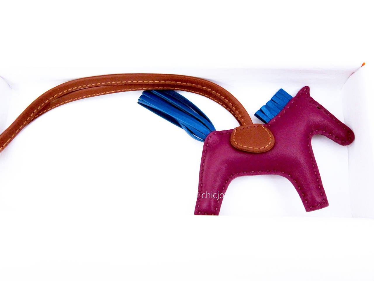 Hermes Rodeo Bag Charm Anemone Blue Izmir Fauve PM Small for ...  