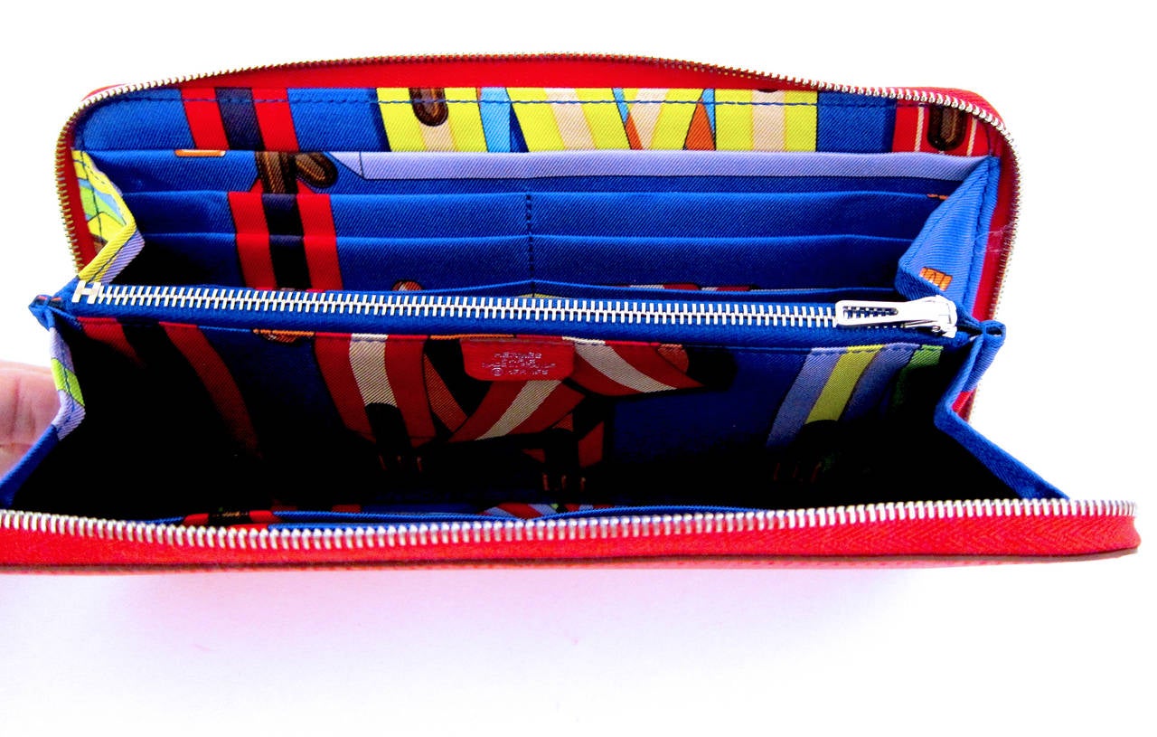 hermes replica - HERMES Bougainvillea Blue Electric Red Pink Silk-in Azap Long ...