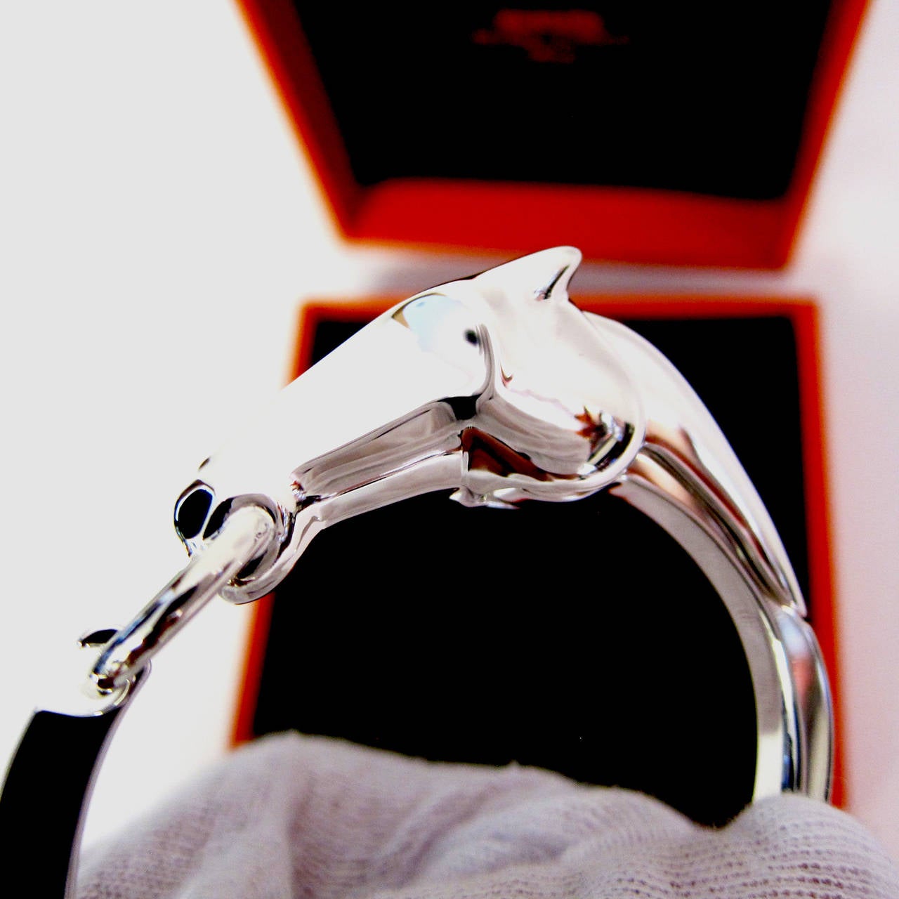 Hermes Galop Horse Solid Silver PM Armband Short Iconic Damen