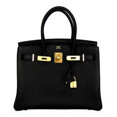 Hermes 30cm Black Birkin Togo Gold Hardware GHW Bag Tote MOST REQUESTED