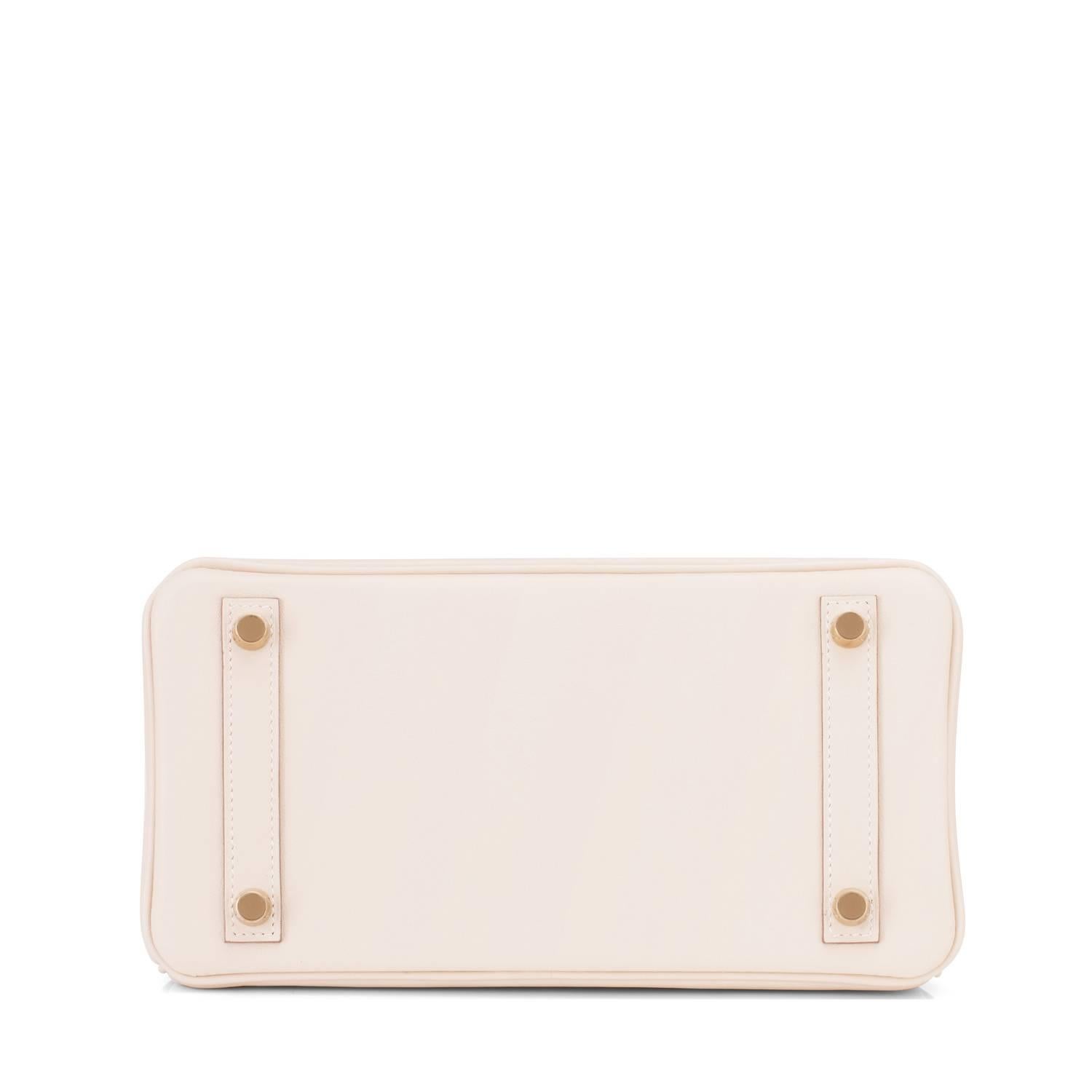 Beige Hermes Craie 25cm Off White Swift Gold Hardware A Stamp Baby Birkin Bag