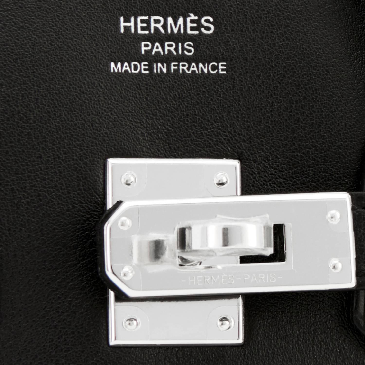 Hermes Black 25cm Swift Palladium Hardware A Stamp Baby Birkin Bag 2