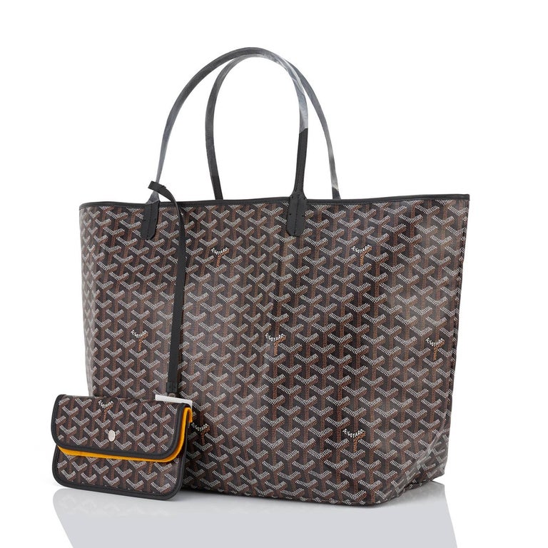 Goyard St Louis GM Tote Black Chevron Bag Chic at 1stdibs