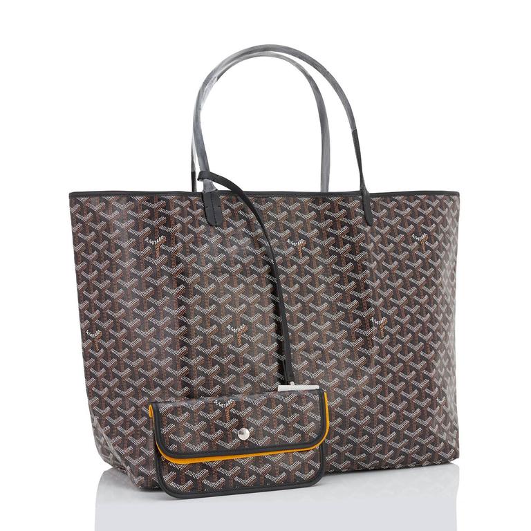 Goyard St Louis GM Tote Black Chevron Bag Chic at 1stdibs
