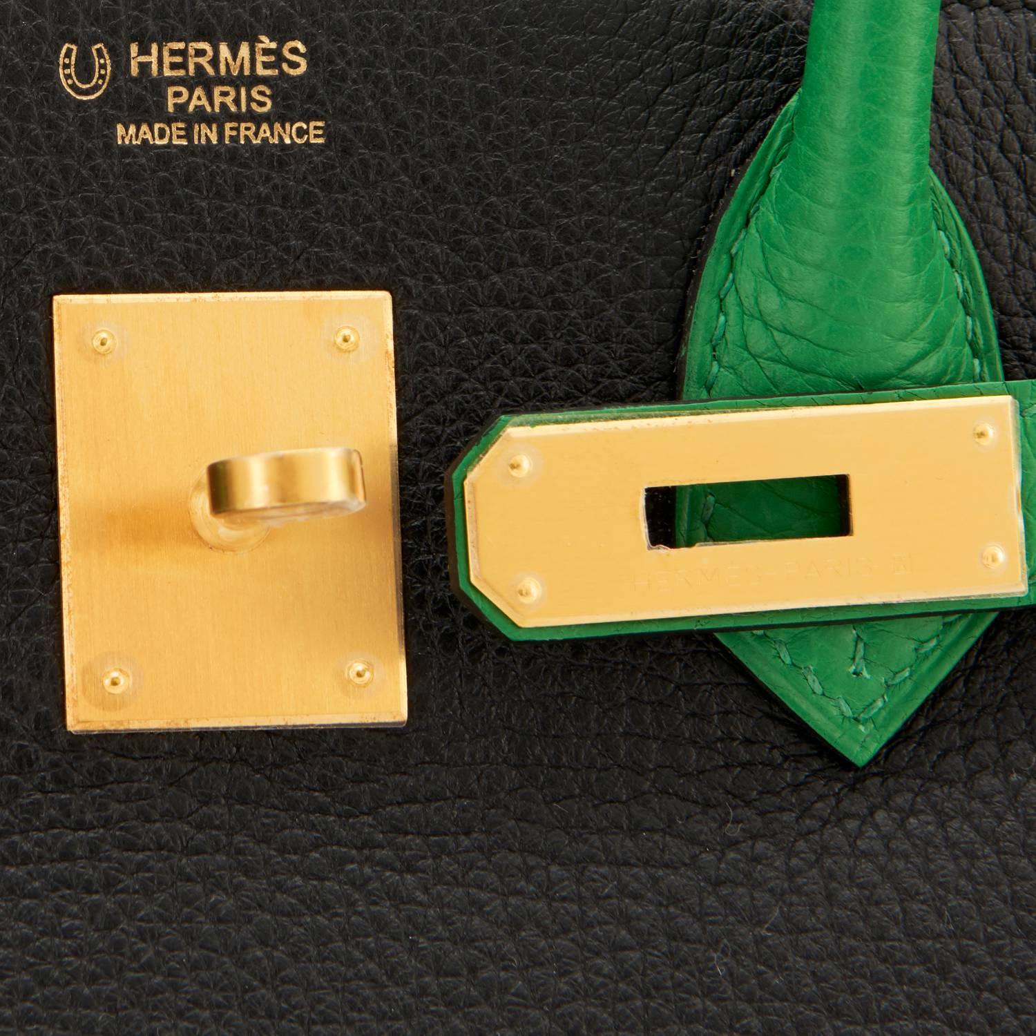 Hermes HSS Bamboo And Black Bi-Color 30cm Birkin Bag SO Gold Hardware Exclusive 2