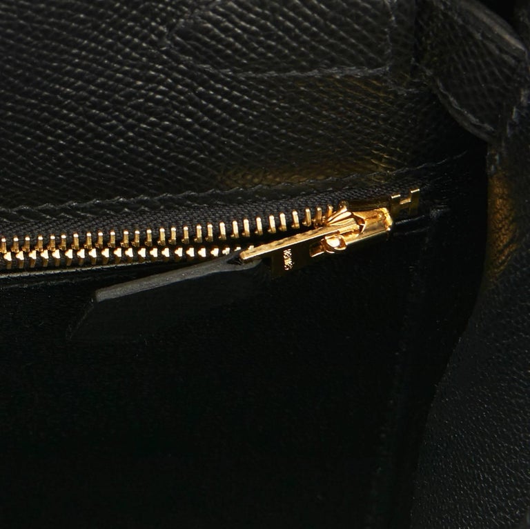 Hermes Kelly 28cm Black Epsom Sellier Gold Hardware A Stamp Shoulder Bag  4