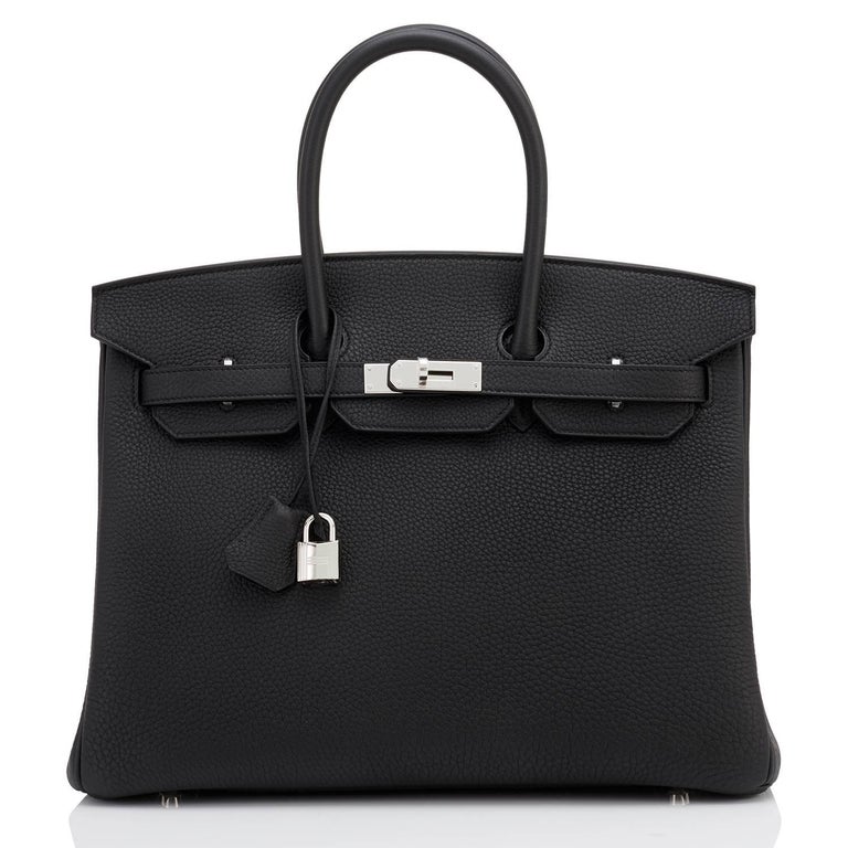 Hermes Black Togo 35cm Birkin Palladium Hardware Bag A Stamp at 1stDibs