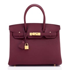 Hermes Bordeaux 30cm Birkin Togo Gold Hardware Exquisite