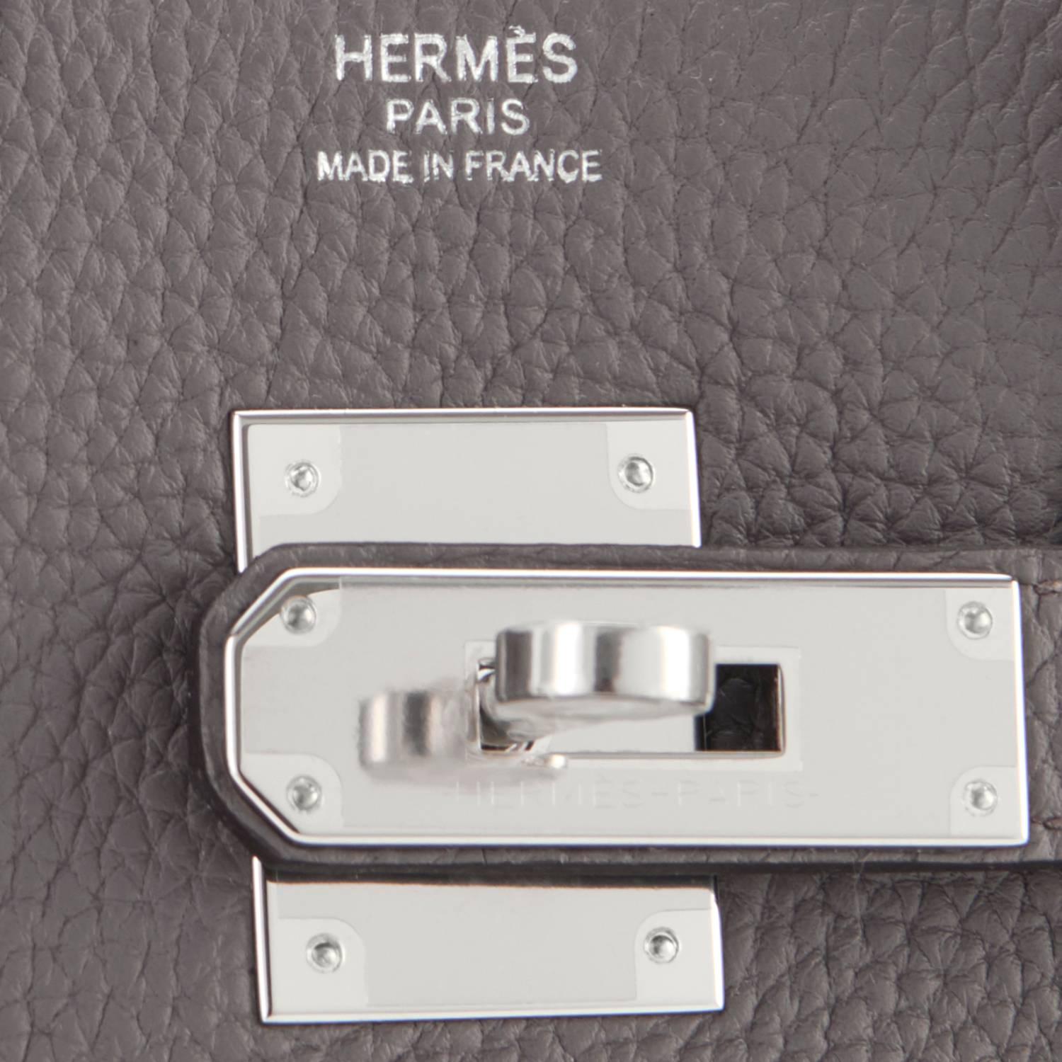 Hermes Etain Birkin 30cm Togo Palladium Hardware Satchel A Stamp 5