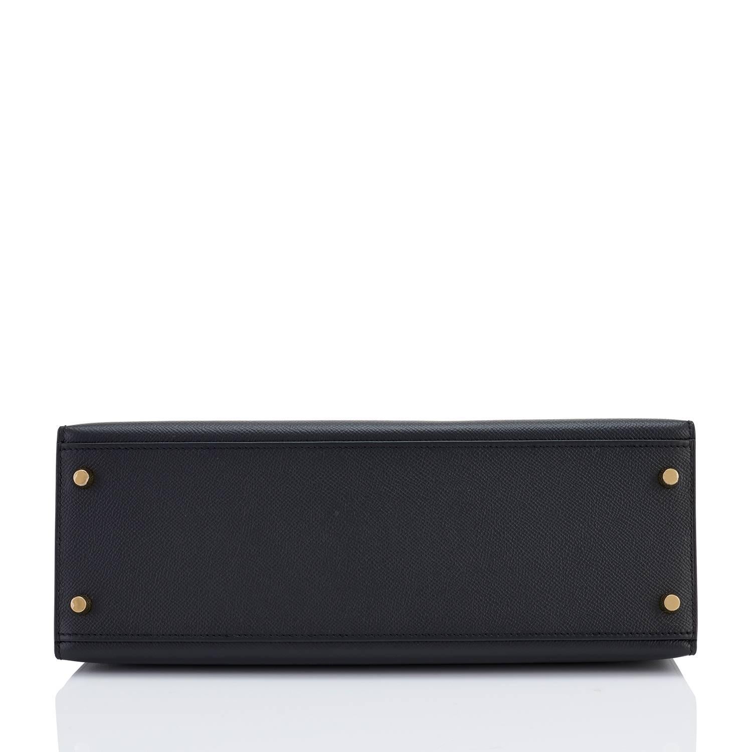 Hermes Kelly 32cm Black Epsom Sellier Gold Hardware Shoulder Bag 1