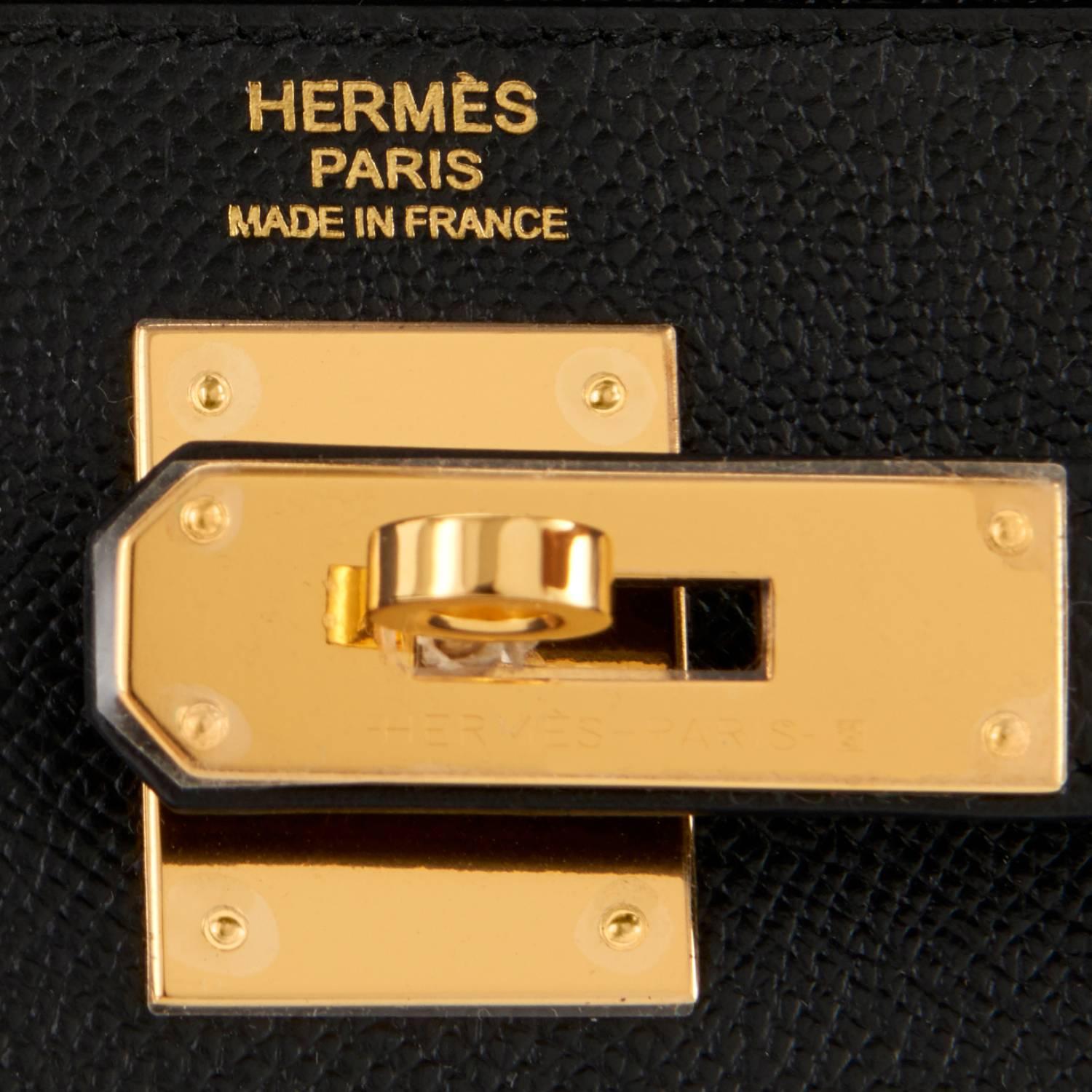 Hermes Kelly 32cm Schwarz Epsom Sellier Gold Hardware Umhängetasche 6