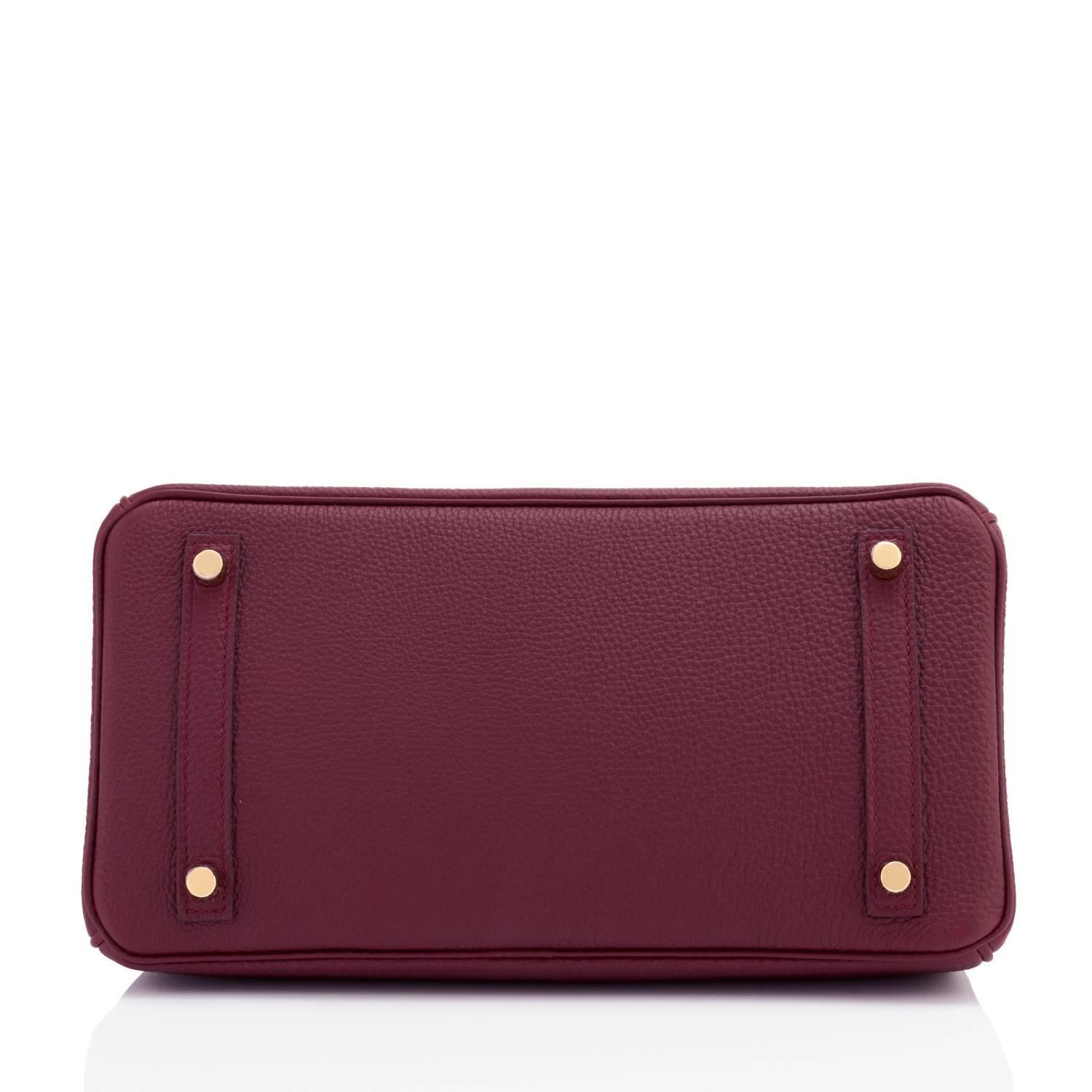 Black Hermes Bordeaux 30cm Birkin Togo Gold Hardware Wine Red A Stamp