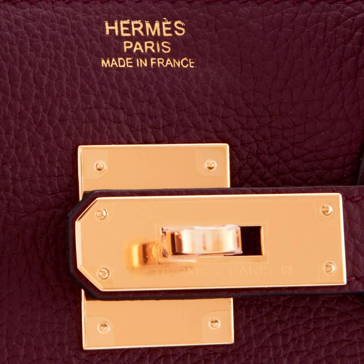 Hermes Bordeaux 30cm Birkin Togo Gold Hardware Wine Red A Stamp 2